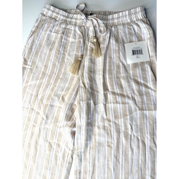 Ellen Tracy NWT Womens Striped Linen Pants Size S With Tags - Picture 3 of 13